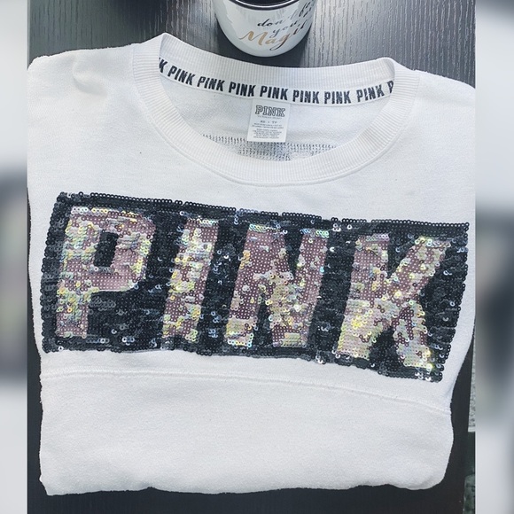 PINK Sequins Detailed Mesh Top - Picture 6 of 7